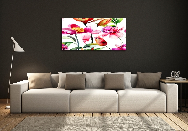 Schilderij glas Wilde bloemen