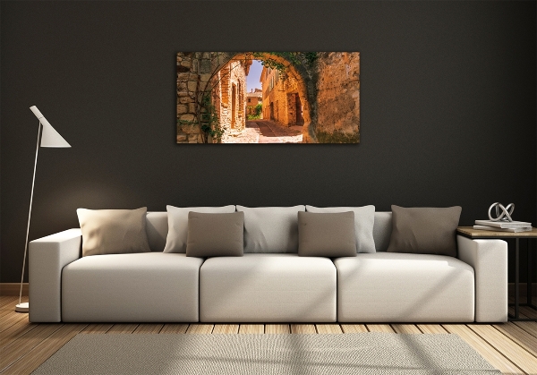 Schilderij op glas Een charmante straat