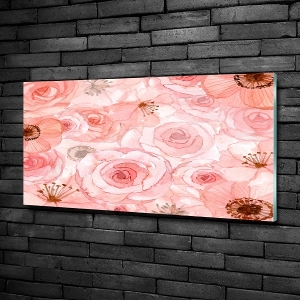 Foto obraz szkło hartowane Kwiecisty wzór