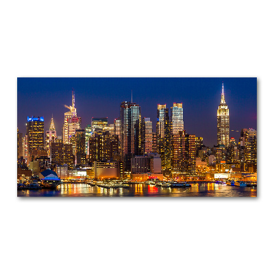 Schilderij op glas Manhattan 's nachts