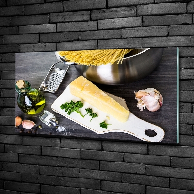 Foto schilderij op glas Pasta met knoflook