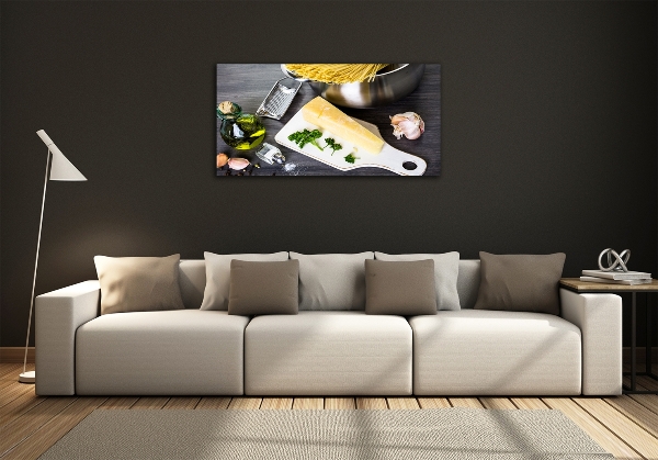 Foto schilderij op glas Pasta met knoflook