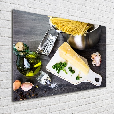Foto schilderij op glas Pasta met knoflook