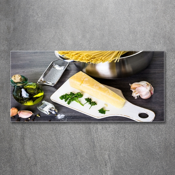 Foto schilderij op glas Pasta met knoflook