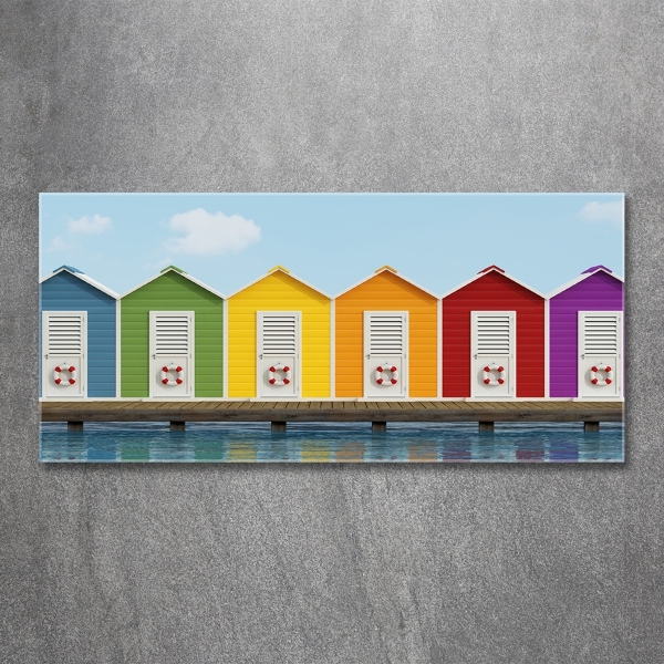 Foto schilderij op glas Strandhutten