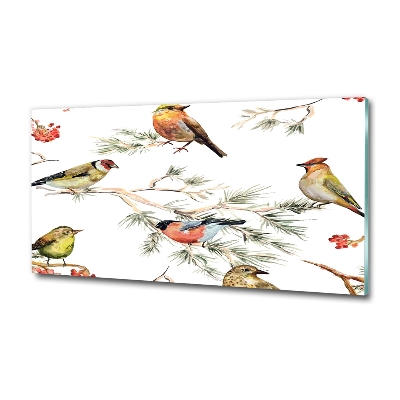 Foto-obraz szklany Leśne ptaki rośliny