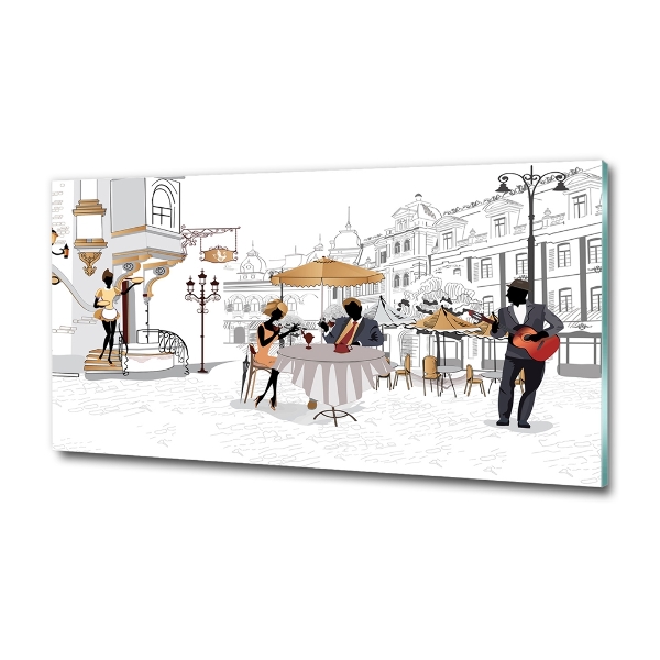 Schilderij glas Koffiehuis