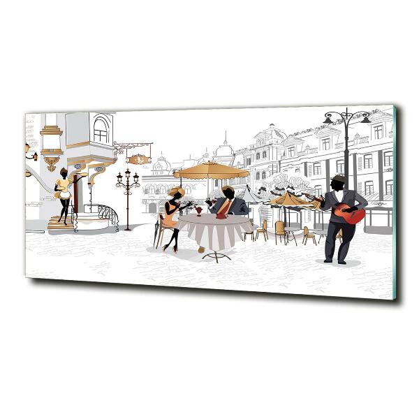 Schilderij glas Koffiehuis