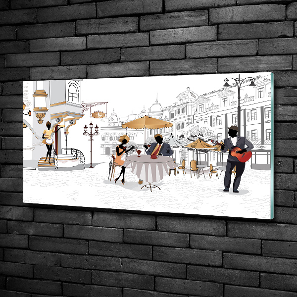 Schilderij glas Koffiehuis