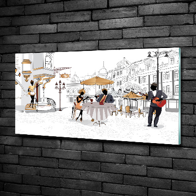 Schilderij glas Koffiehuis