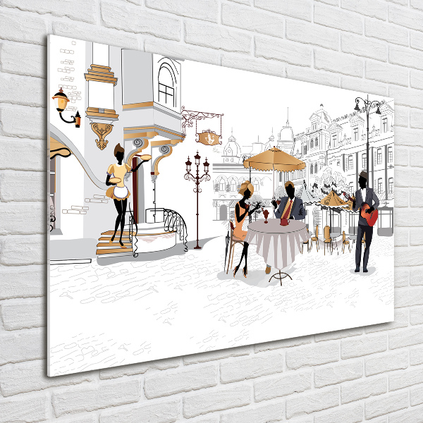 Schilderij glas Koffiehuis