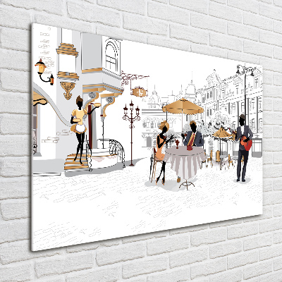 Schilderij glas Koffiehuis