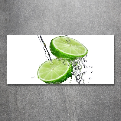 Foto schilderij op glas Limoenen en water