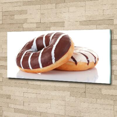 Schilderij op glas Chocoladedonuts