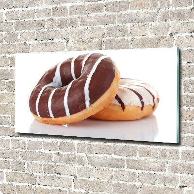 Schilderij op glas Chocoladedonuts