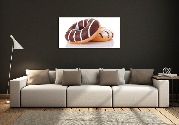 Schilderij op glas Chocoladedonuts