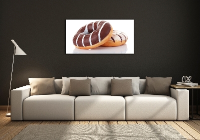 Schilderij op glas Chocoladedonuts