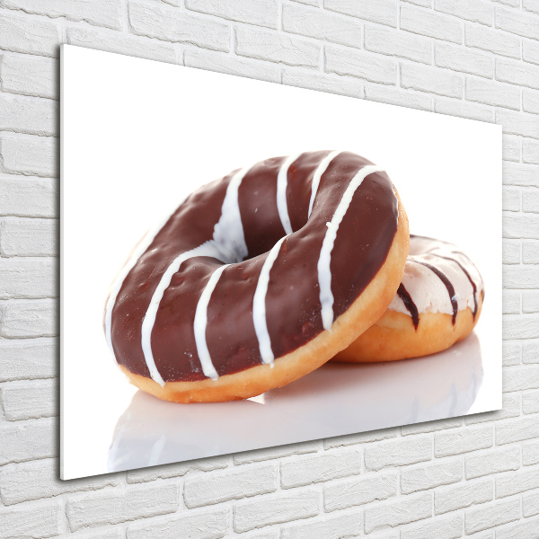 Schilderij op glas Chocoladedonuts