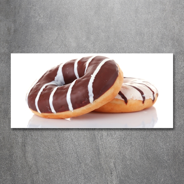 Schilderij op glas Chocoladedonuts