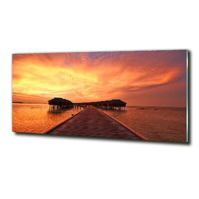 Foto obraz szklany Bungalowy Malediwy