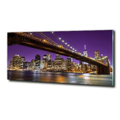 Schilderij glas Manhattan 's nachts