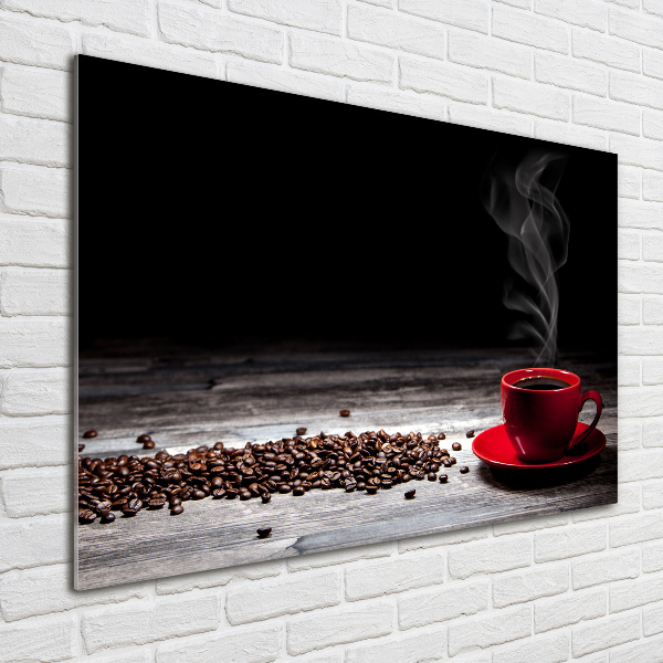 Schilderij glas Aromatische koffie