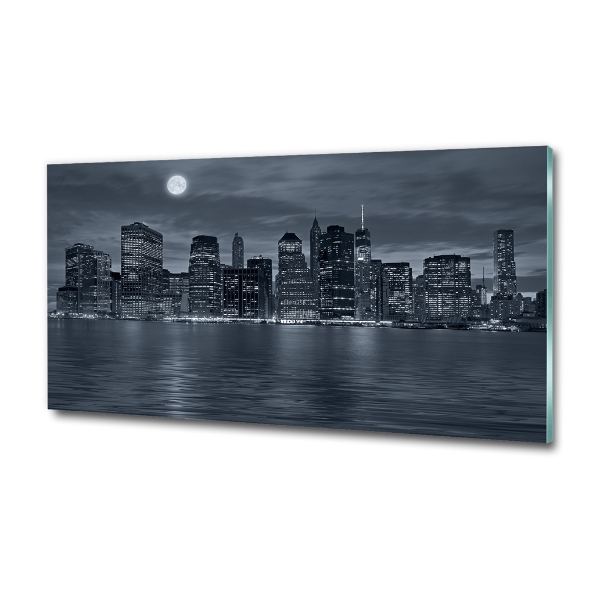 Glazen schilderij New York 's nachts