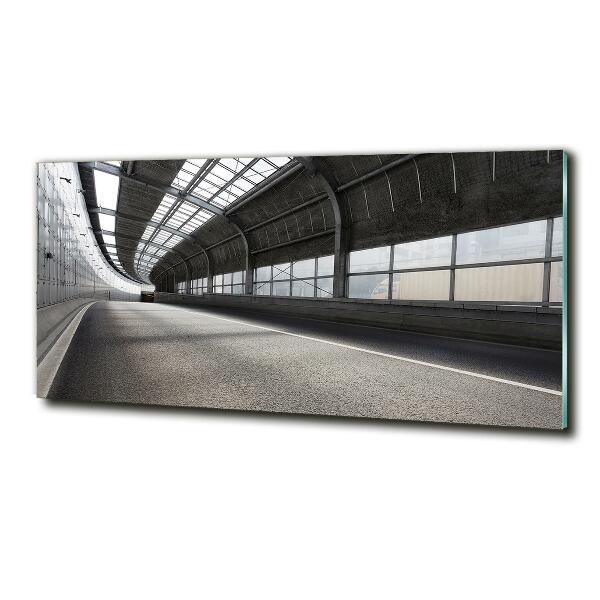 Foto schilderij op glas Weg in de tunnel