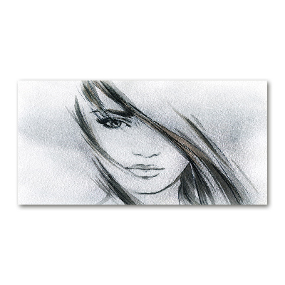 Glazen schilderij Portret van een vrouw