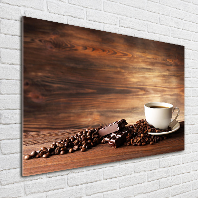 Foto schilderij op glas Koffie en chocolade