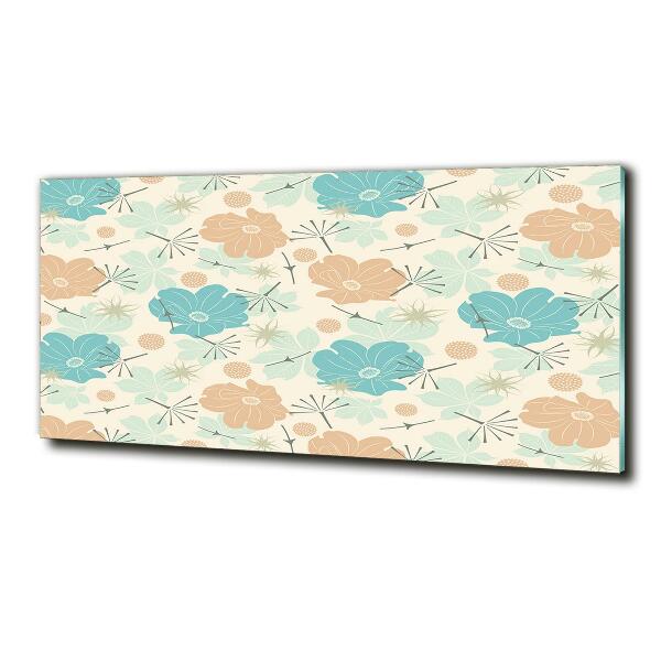 Glazen schilderij Bloemenpatroon