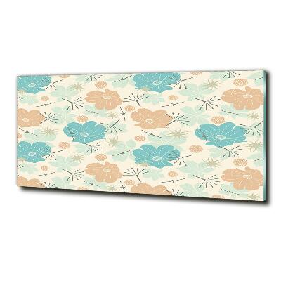 Glazen schilderij Bloemenpatroon