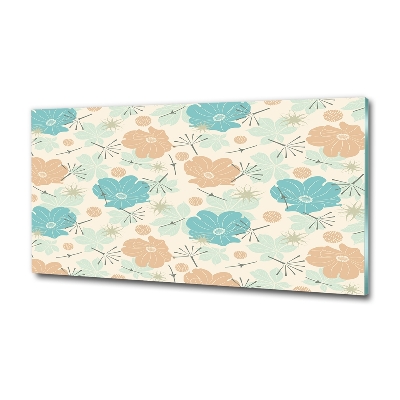 Glazen schilderij Bloemenpatroon