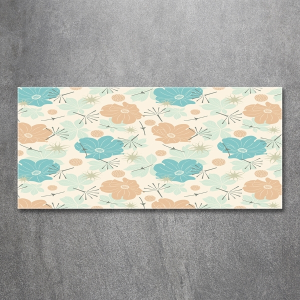 Glazen schilderij Bloemenpatroon