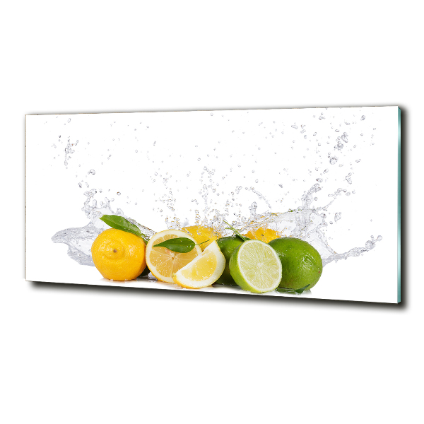 Schilderij glas Citrus en water