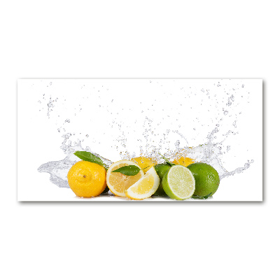 Schilderij glas Citrus en water