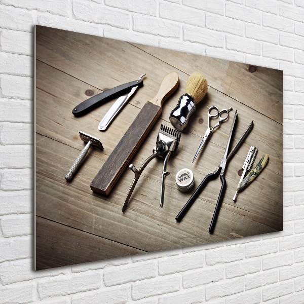 Schilderij glas Herenkapper