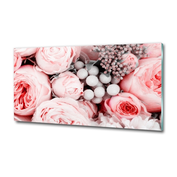 Schilderij glas Een boeket bloemen