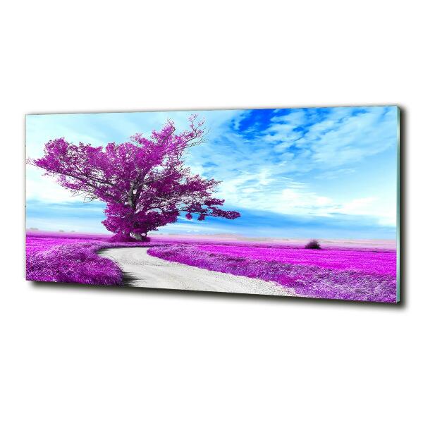 Schilderij op glas Boom en pad