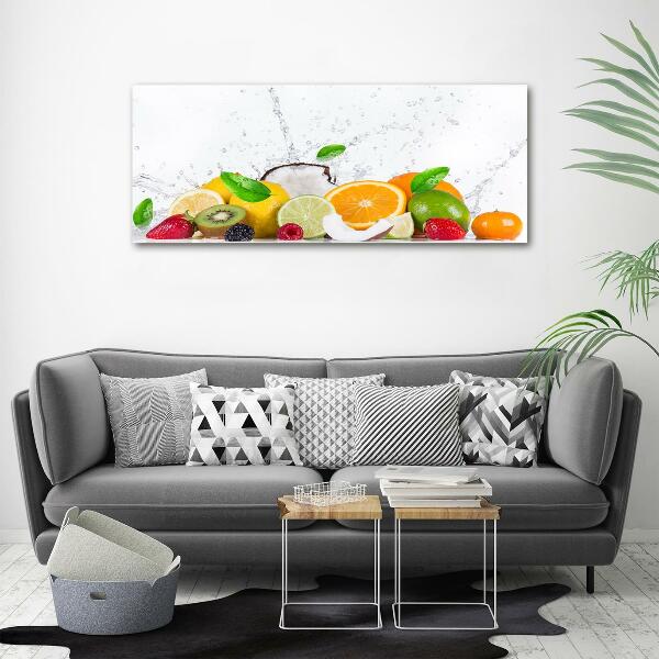 Glazen schilderij Fruit en water