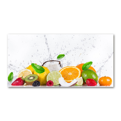 Glazen schilderij Fruit en water