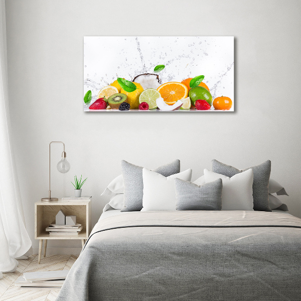 Glazen schilderij Fruit en water