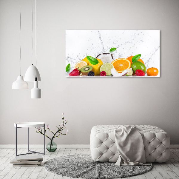 Glazen schilderij Fruit en water