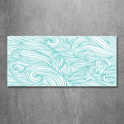 Fotoobraz na ścianę szklany Niebieskie fale