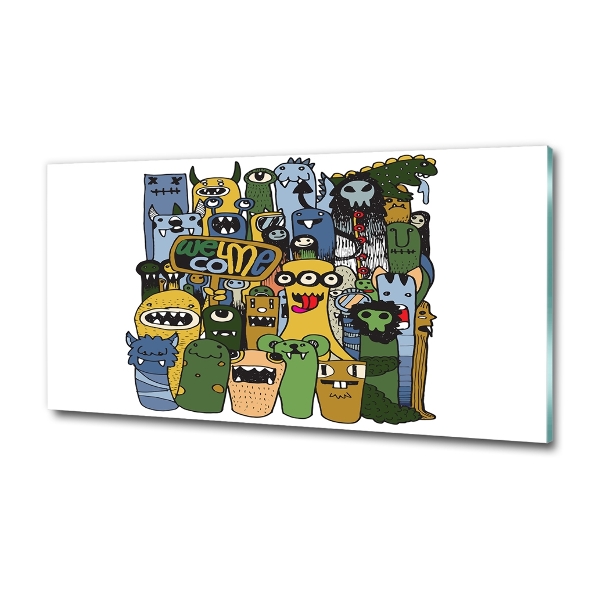 Schilderij op glas Gekke monsters
