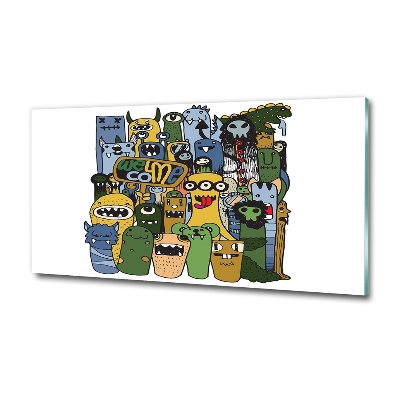 Schilderij op glas Gekke monsters
