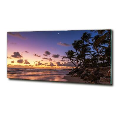 Glazen schilderij Zonsondergang op het strand