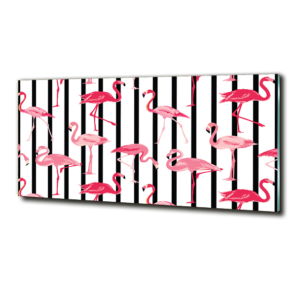 Foto-obraz szkło hartowane Flamingi paski