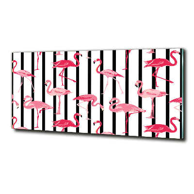 Foto-obraz szkło hartowane Flamingi paski