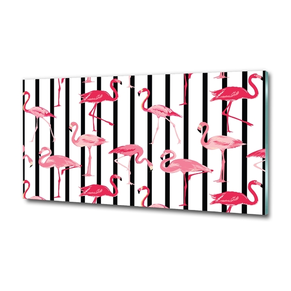 Foto-obraz szkło hartowane Flamingi paski